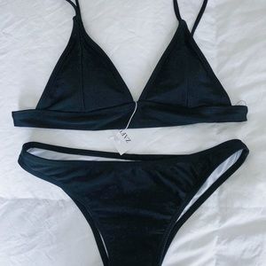 Black Adjustable Strap Bikini